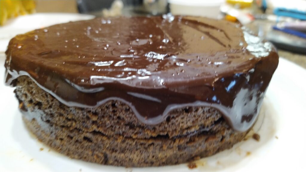 Pour as much ganache as you like on the top!